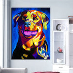 Large size Print Oil Painting rottweiler Wall painting Home Decorative