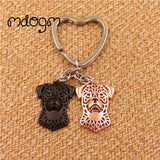 Rottweiler Gold Silver Plated Metal Pendant Keychain