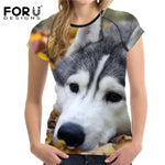 3D Husky Women T Shirt