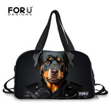 Women Travel Bags Black Rottweiler