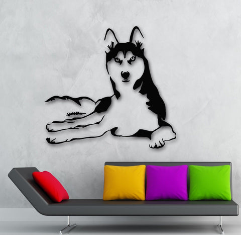 QT021  Husky Dog Sticker Stylish Fashion Zoo Animals Wall Decal Art Vinyl Sticker for Living room Home Decor