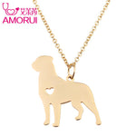 Gold/Silver Women Rottweiler Dog Necklace