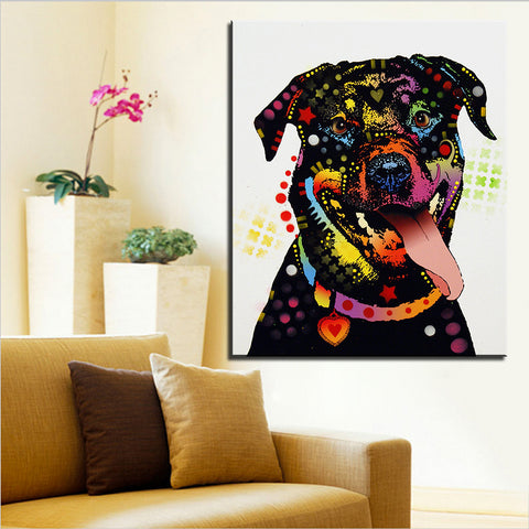Large size Print Oil Painting Wall rottweiler Home Decorative